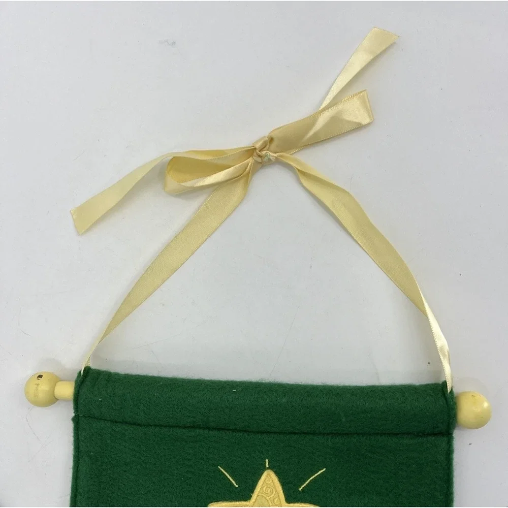 Christmas Wall Hanging Card Holder Decor Felt 3 Pockets Embroidered John 3:16